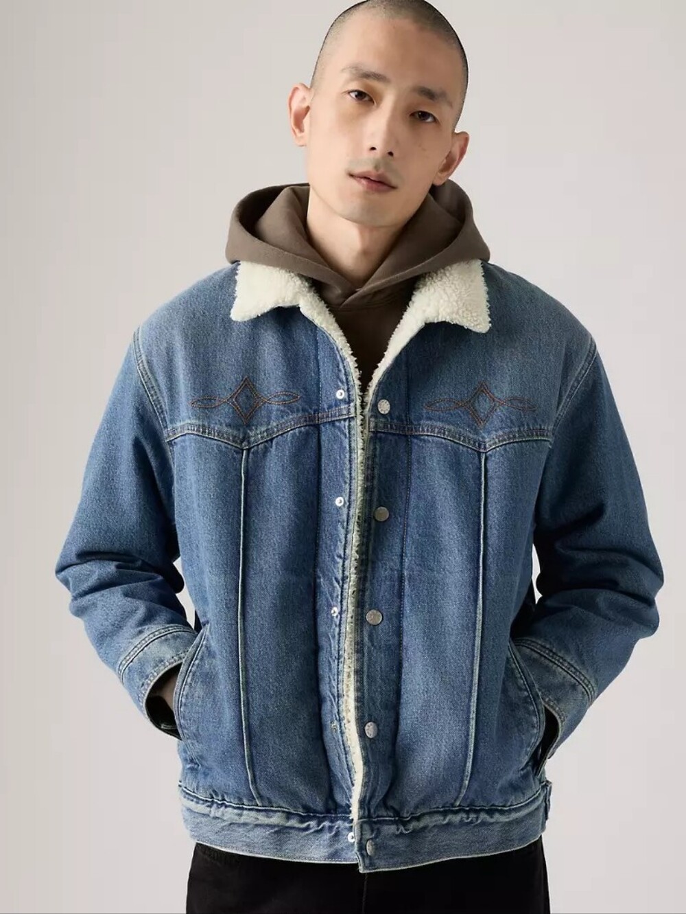 Levis Premium Western Sherpa Trucker Jacket Small